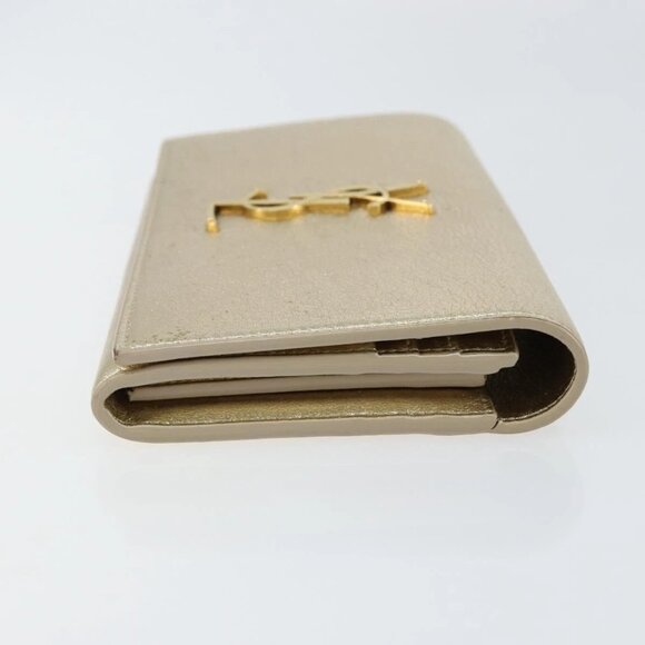 Authentic SAINT LAURENT Leather Gold Tone Wallet bst339-121825 - Picture 4 of 16